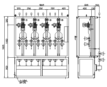 現場計器盤外形図